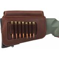 Allen Westcliff Leather Buttstock Cartridge Carrier with Cheek Piece Brown