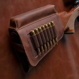 Allen Westcliff Leather Buttstock Cartridge Carrier with Cheek Piece
